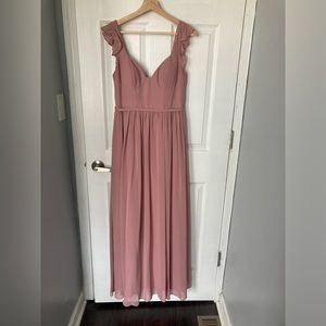 Azazie (Stassie) Bridesmaid Dress, Dusty Rose, Size 6 (Custom)